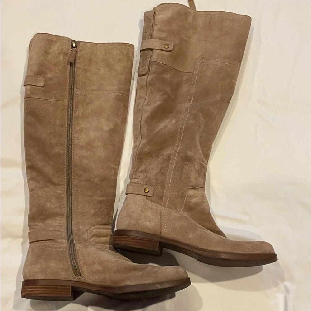 Franco Sarto Over the Knee Tan Suede Boots - Picture 10 of 15